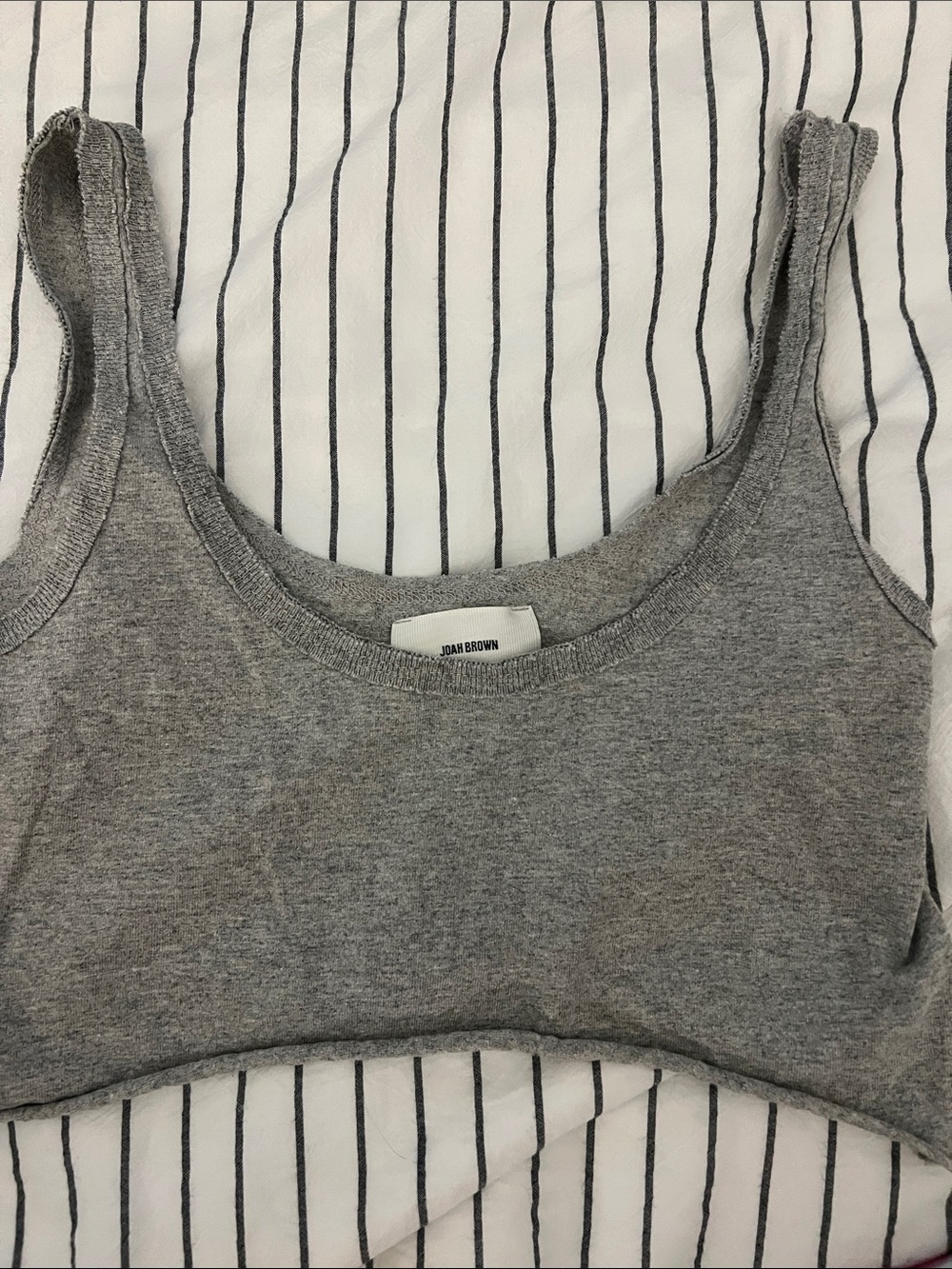 Joah Brown Gray Cotton Tank Bralette - Heather Gray